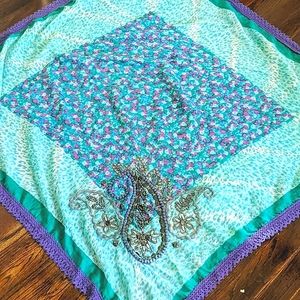 BOHO Large India Scarf / Wrap embroidered